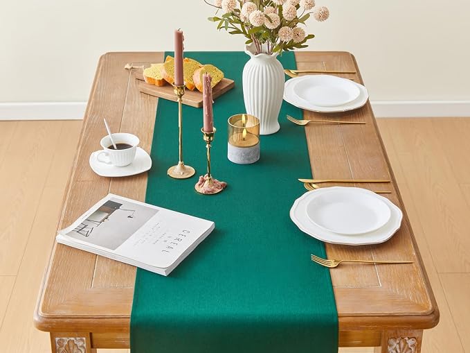 YATOJUZI Green Table Runner Seasonal Kitchen Dining Coffee Table Decoration 95 - Image 4