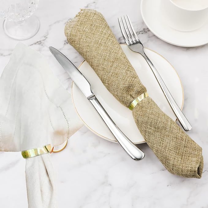 Gold Napkin Rings-40 Pcs Stainless Steel Napkin Rings | Metal Napkin Ring - Image 5
