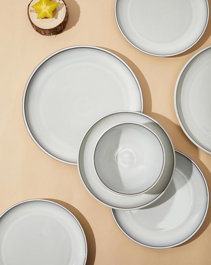 18 Piece White Stoneware Dinnerware Set - Image 7
