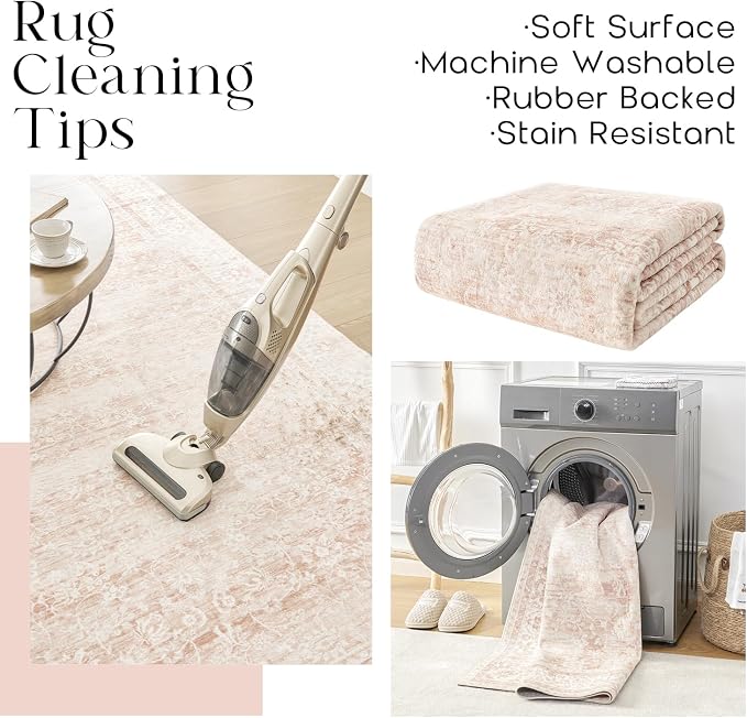 BILEEHOME Light Pink Nursery Rug - Image 4