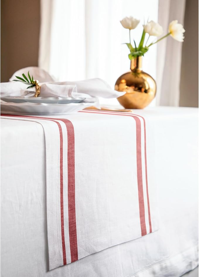 Solino Home 100% Pure Linen Table Runner, 14 x 120 in, console and side tables; - Image 2