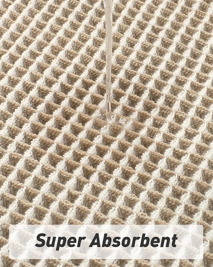 Upgraded Waffle Bath Mats Set of 2, Super Absorbent Non Slip Bath Mats - Image 4