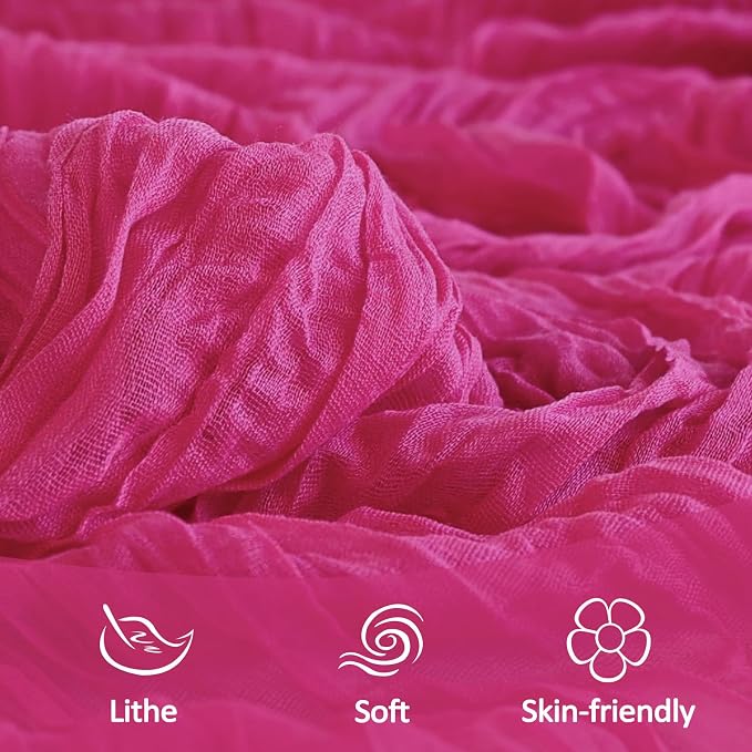 10 Pack 17 x 108 Inch Hot Pink Table Runner Cheesecloth | Gauze Cheese Cloth - Image 5