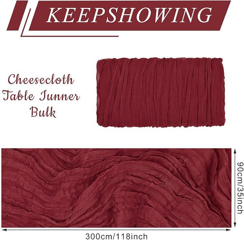 12 Pack Cheesecloth Table Runner, Runner Gauze Boho Wedding Decor Romantic - Image 2