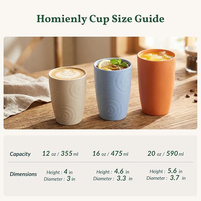 Homienly Unbreakable Plastic Cups Set Wheat Straw Cups 20 OZ Drinking Cups - Image 9