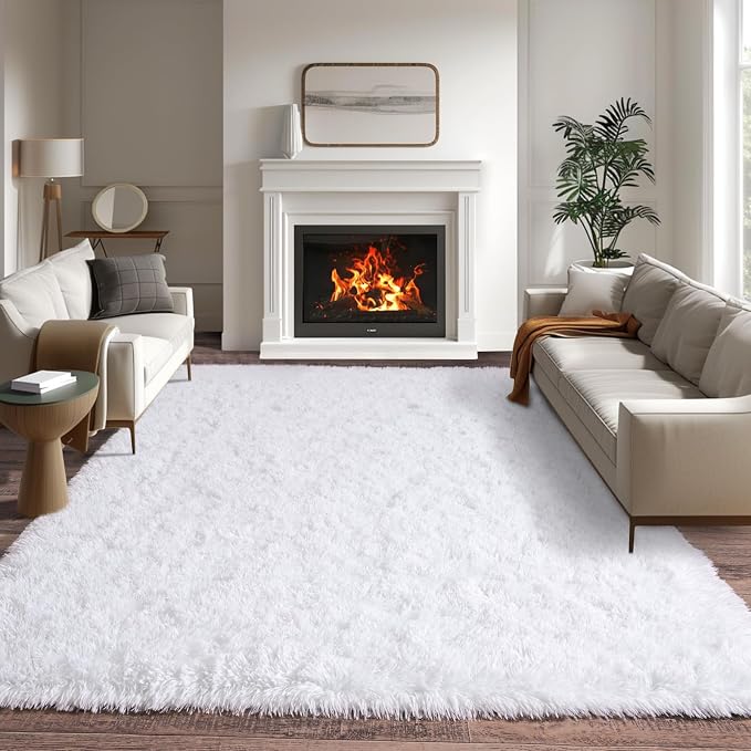 9x12 Large White Fluffy Area Rugs - Image 7