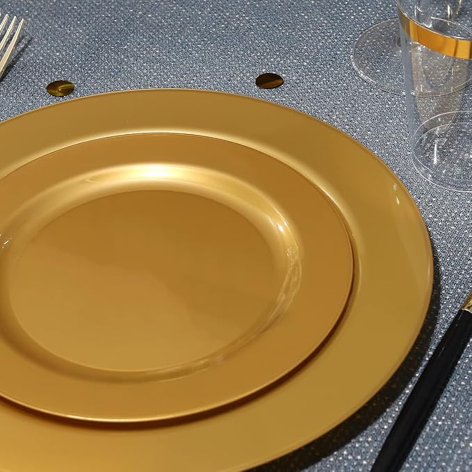 102 Pieces Solid Gold Disposable Plates - Image 3