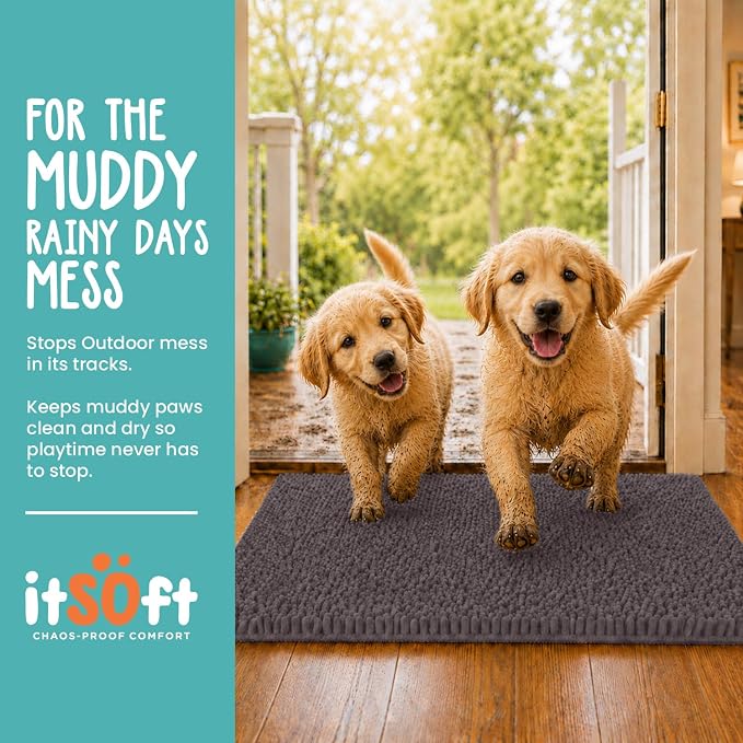 Dog Rugs for Muddy Paws 34x21 | Cleaner Mud Free Floors | Muddy Dogs Mats for - Image 2