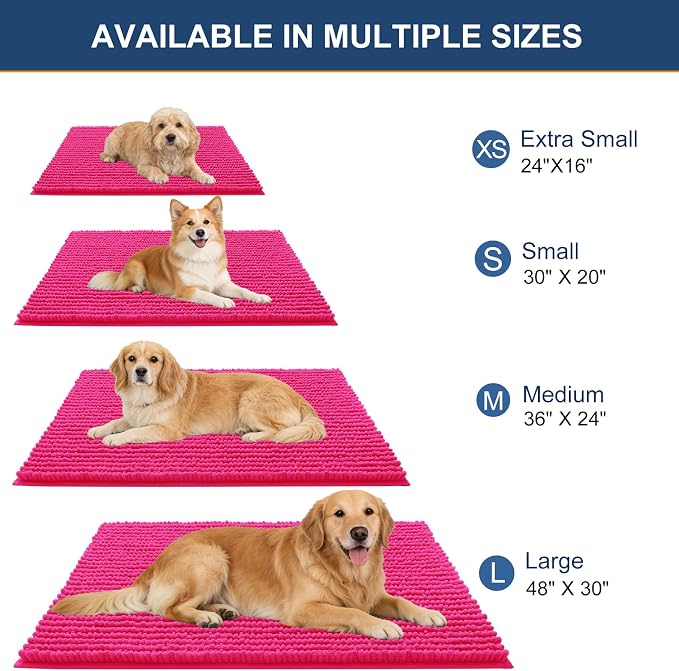 OLANLY Dog Door Mat for Muddy Paws 36x24, Ultra Absorbent Chenille Mud Doormat - Image 2