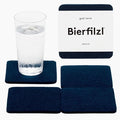 Graf Lantz - Bierfilzl Merino Wool Square Coasters Set of 4 - Marine - Absorbs by GrafLantz