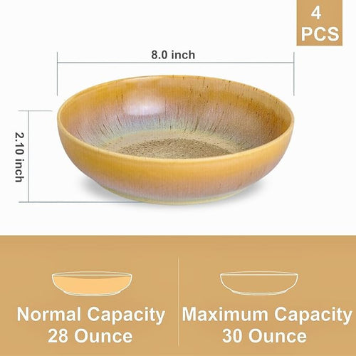 30oz Ceramic bowls set of 4-8" serving bowls - Image 2