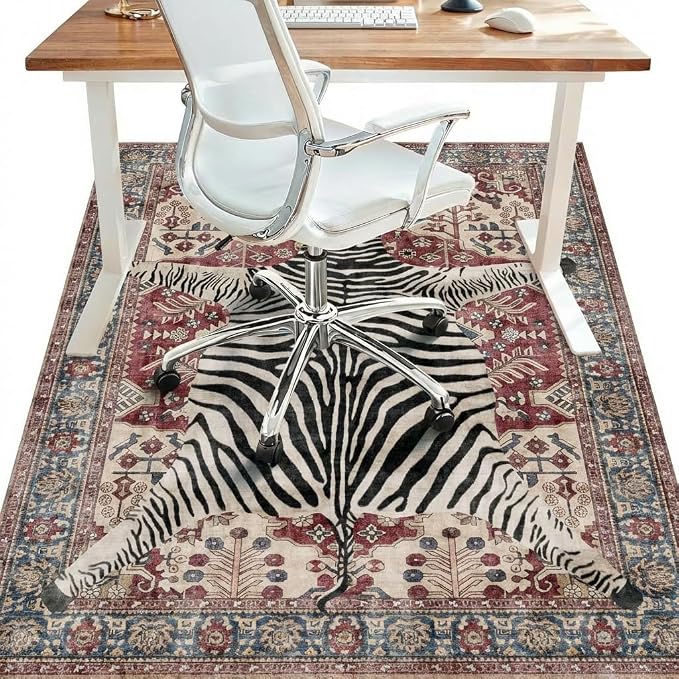 48"x60" Office Chair Mat for Hardwood Tile Floor, Under Desk Carpet Protector by BESBLEE