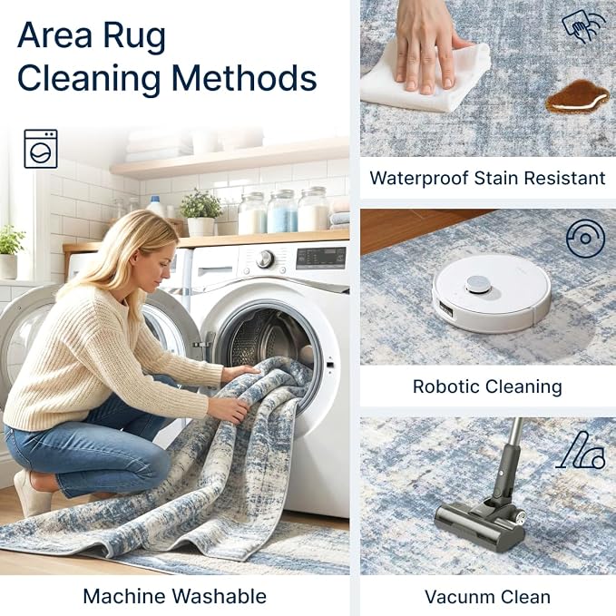 3x5 Area Rugs Washable Living Room Rug-No Slip Soft Carpets Modern Abstract - Image 5