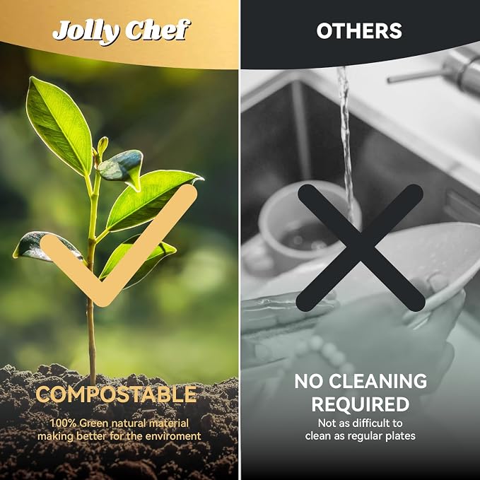 Compostable Heavy Duty Plates   Eco-Friendly Disposable White Paper - Image 9