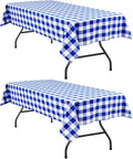 Checkered Tablecloth 2 Pack, 60 x 102 inch, Royal Blue and White | Waterproof by Hiasan