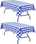 Checkered Tablecloth 2 Pack, 60 x 120 inch, Royal Blue and White | Waterproof by Hiasan