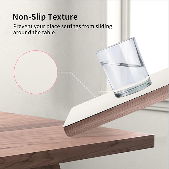 Maxpearl Faux Leather Placemats Set of 4, Ivory White | Waterproof - Image 5