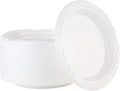 100 Count Disposable 6 Inch White Plastic Dessert Plates by PLASTICPRO
