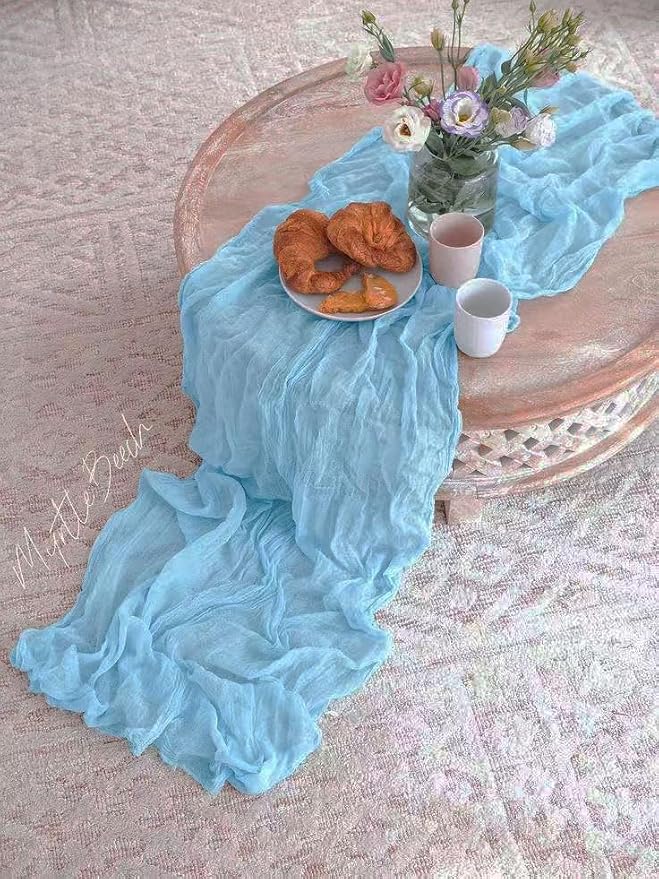 6Pack Baby Blue Cheesecloth Table Runner 20 x 120 inch Gauze Table Runner | - Image 7
