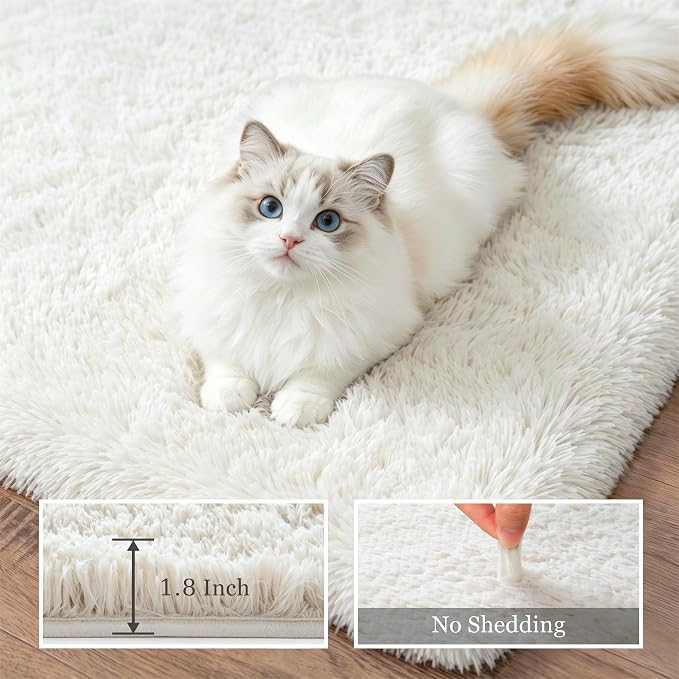 Fluffy 4x6 Area Rugs for Living Room Bedroom: Ultra Soft Shag Rug Non-Slip - Image 5