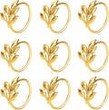 KPOSIYA Set of 20 Leaf Napkin Rings Metal Gold Napkin Holder Table Napkin Rings by KPOSIYA