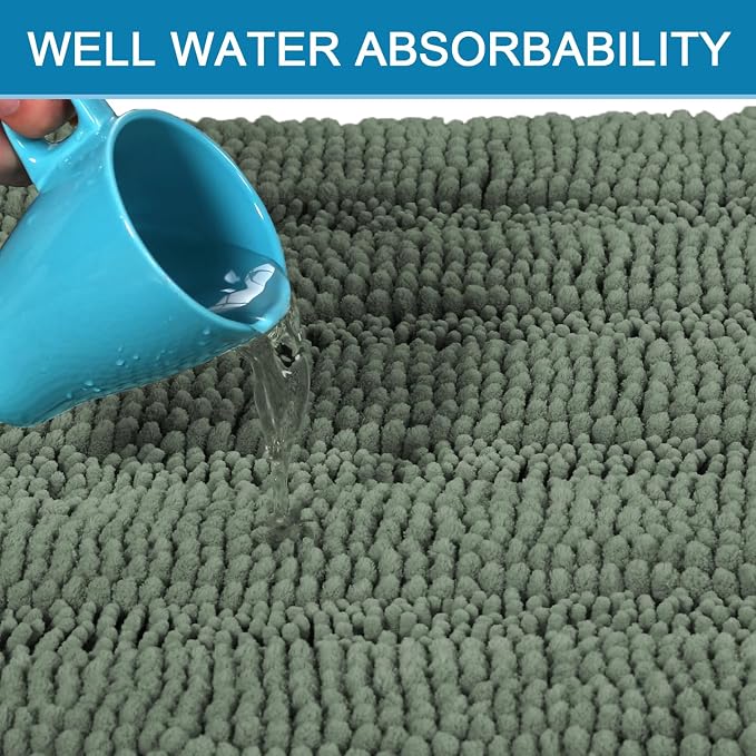 H.VERSAILTEX 2 Piece Bathroom Rugs Bath Mats Sets Super Absorbent Chenille - Image 5