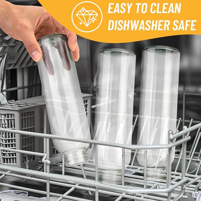 Sursip 24oz Glass Water Bottle Set of 10, Leak Proof Clear glass juice bottle - Image 5