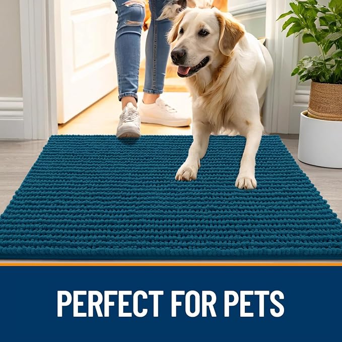 OLANLY Dog Door Mat for Muddy Paws 47x20, Ultra Absorbent Chenille Mud Doormat - Image 6