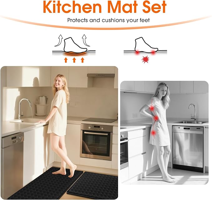 TranquilRelax Kitchen Mats, Cushioned Anti Fatigue Kitchen Mats - Image 5