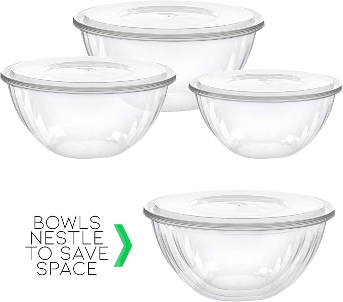 Disposable 48 Ounce Round Crystal Clear Plastic Bowls - Image 7