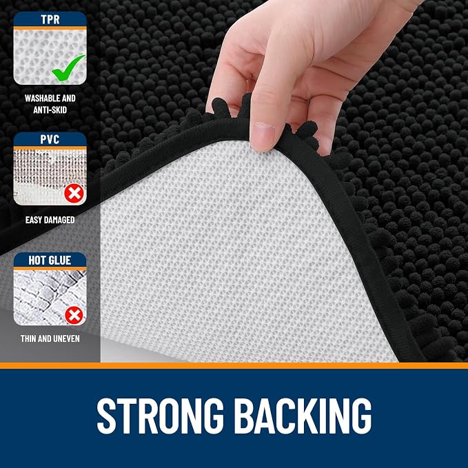 OLANLY Toilet Rugs U-Shaped 24x20, Extra Soft Absorbent Chenille Contour - Image 6