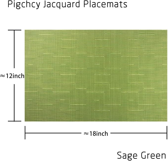 PIGCHCY Placemats, Washable Durable Vinyl Woven Table Mats, Elegant Heat - Image 2