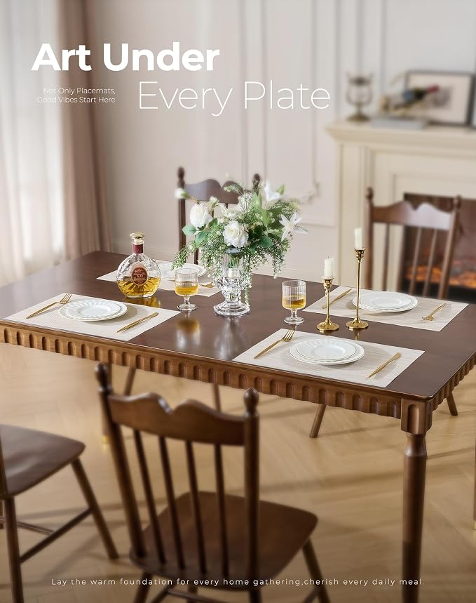 Leetaltree Beige White Placemats Set of 16 - Image 2