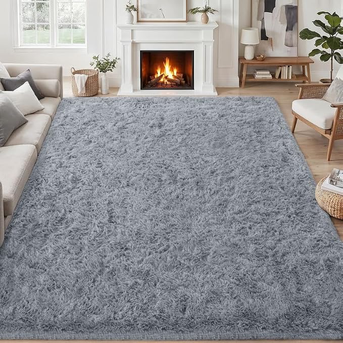 Area Rug for Living Room Bedroom: 4x6 Soft Fluffy Shag Rugs Upgrade Non-Slip - Image 2