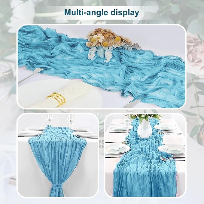 10 Pack Baby Blue Cheesecloth Table Runner 35x120 Inch 10Ft Rustic Gauze Cheese - Image 5