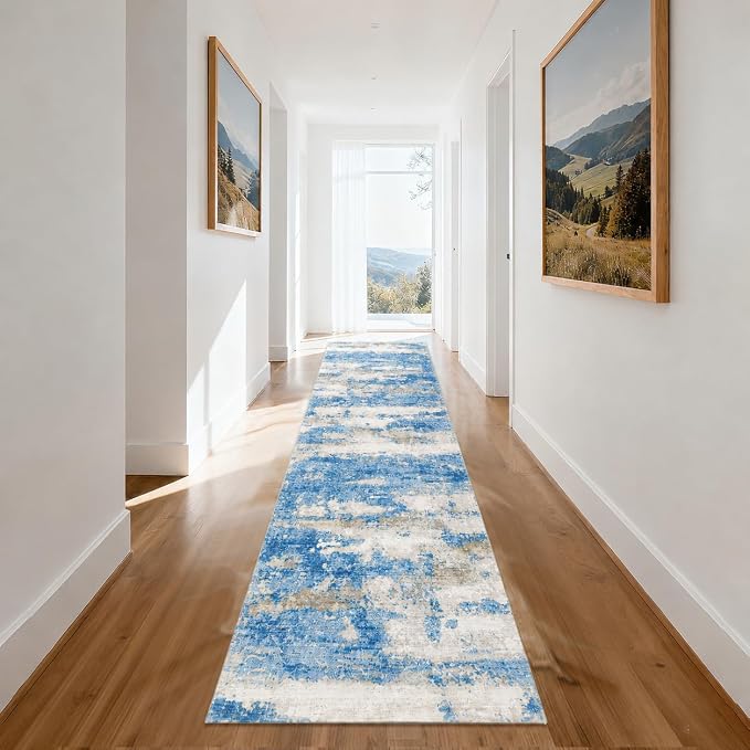 2x10 Runner Rug Non-Slip，Modern Abstract 10ft Washable Runner Rugs - Image 6