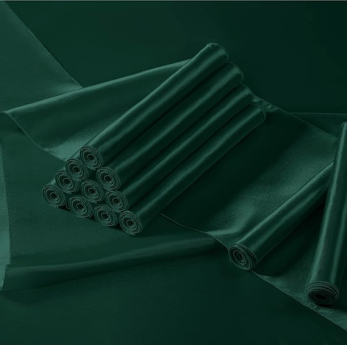 Manyshofu Dark Green Satin Table Runner 12x108 - Image 7