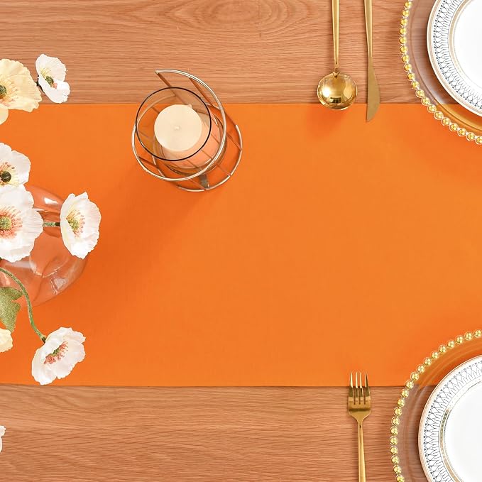 Faux Linen Table Runner Water Resistant 13 x 60 in, Coffee Table Runner - Image 7