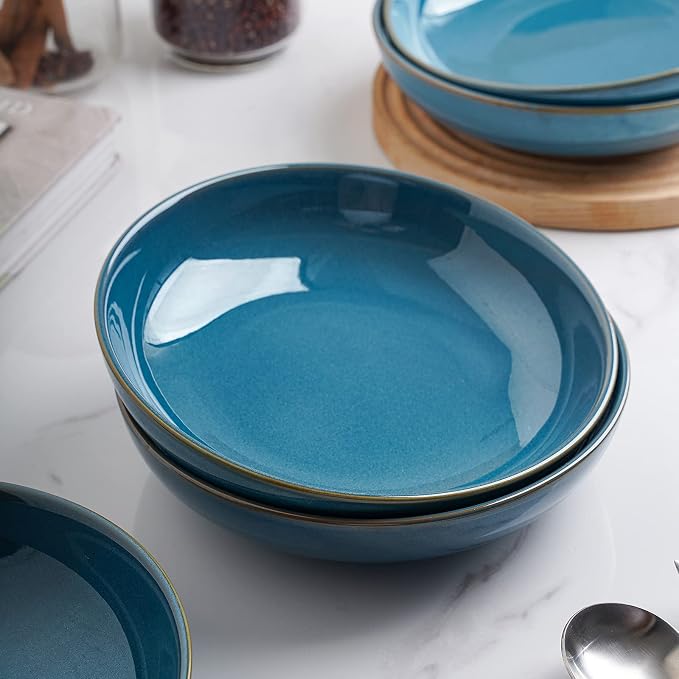 Selamica Ceramic 8 inch Pasta Bowls, 26 Ounce Large Serving Bowl Porcelain - Image 4