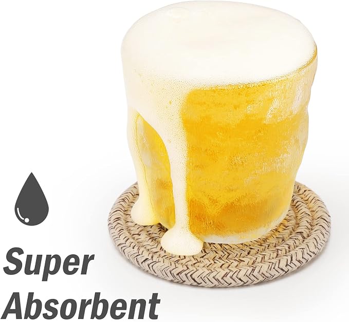 ABenkle Drink Coasters with Holder Set of 10, Cotton Woven Absorbent Coasters - Image 3