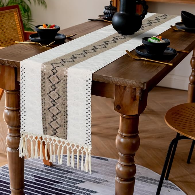 EMMTEEY Macrame Table Runner Boho Style 72 Inches Long, Scratch & Heat Resistant - Image 6