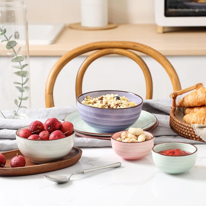 Selamica Ceramic 12 Oz Dessert Bowls Set, Small Cereal Bowls - Image 5