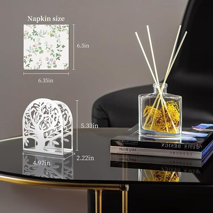 Silver Metal Tree of Life Napkin Holder - Image 2