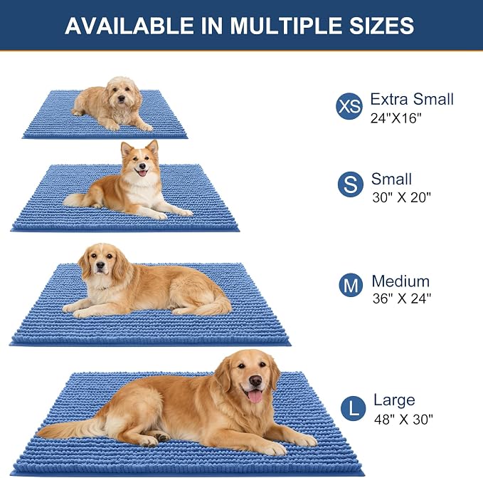 OLANLY Dog Door Mat for Muddy Paws 40x32, Ultra Absorbent Chenille Mud Doormat - Image 2