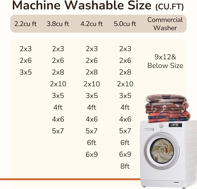 Area Rug 2x8 Rug Machine Washable Non-Slip Low Pile Print Pattern Western Rug - Image 4