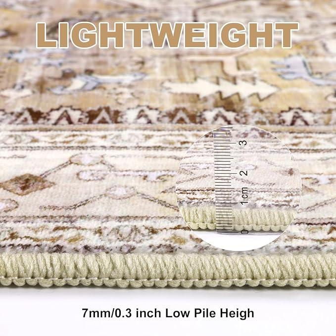 Yamaziot Washable Runner Rug, 2x6 Non-Slip Boho Vintage Hallway Rug Runner - Image 4