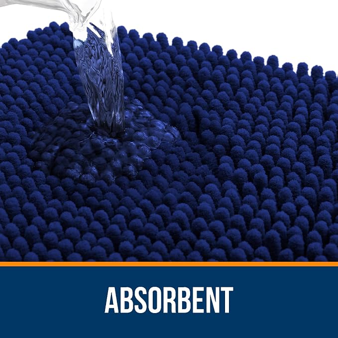 OLANLY Bathroom Runner Rugs 59x20, Extra Soft Absorbent Chenille Bath Rugs - Image 4