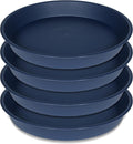 4 Pack of 18 19 inch Plant Saucer Drip Tray, Heavy Duty Deep Plant Saucers by Bleuhome