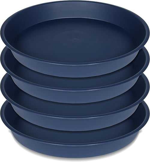 4 Pack of 18 19 inch Plant Saucer Drip Tray, Heavy Duty Deep Plant Saucers by Bleuhome
