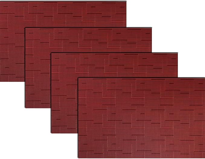 PIGCHCY Placemats, Washable Durable Vinyl Woven Table Mats, Elegant Heat by PIGCHCY